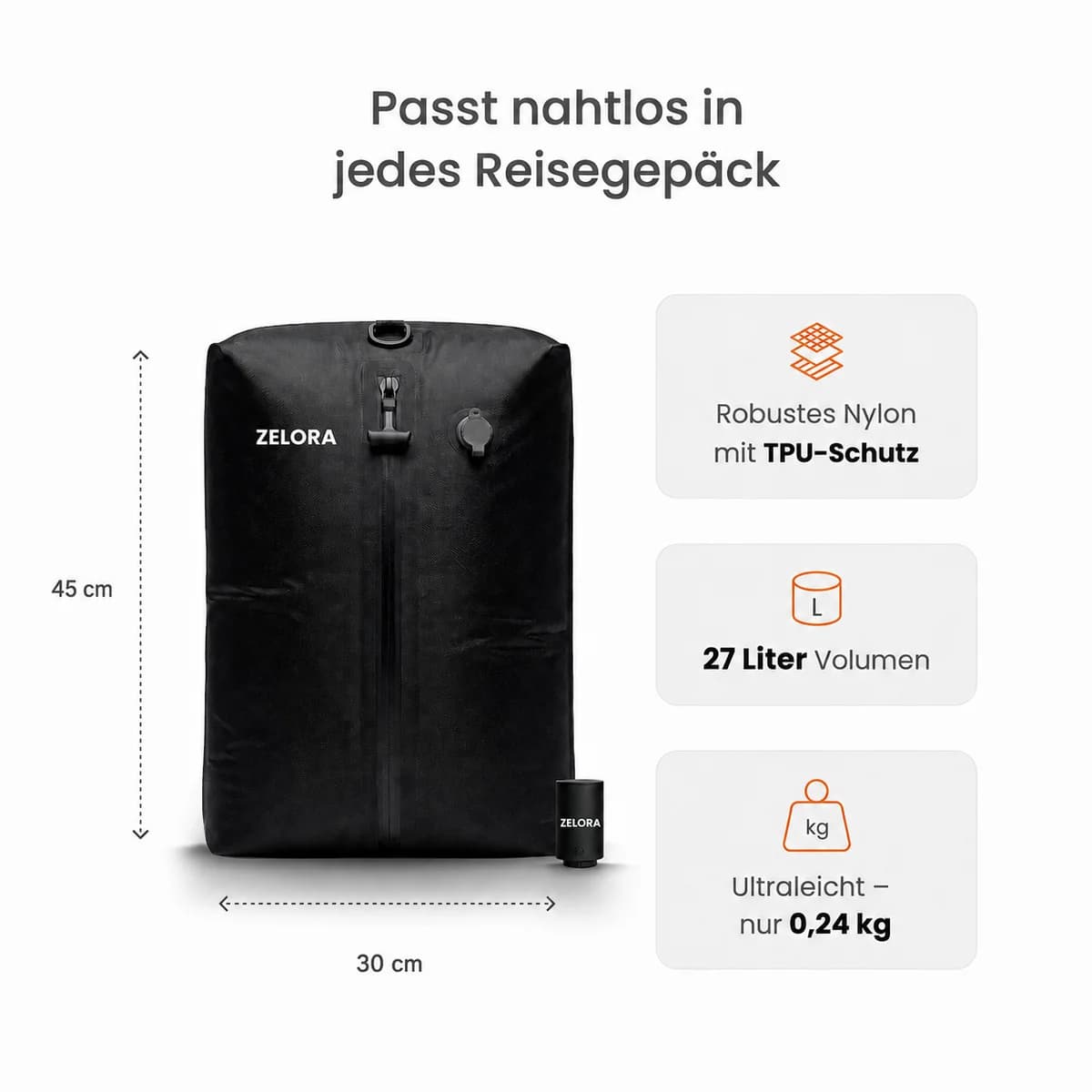 Leicht im Gepäck. Für viele Reisen gemacht.